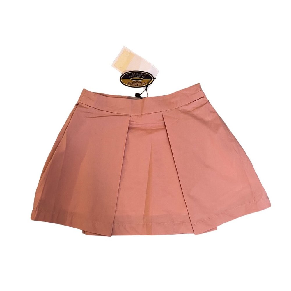 $59 NWT Juste Cle 98 3 3T Pleated Blush Peach Skirt Cotton Adjustable Waist Pink